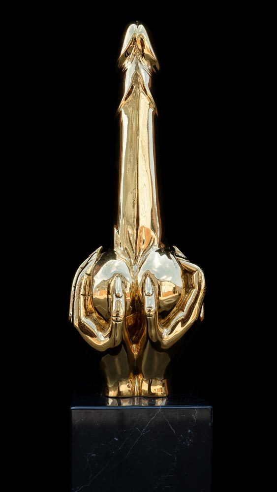 Fallo nella mano della donna - Oro - Ottone