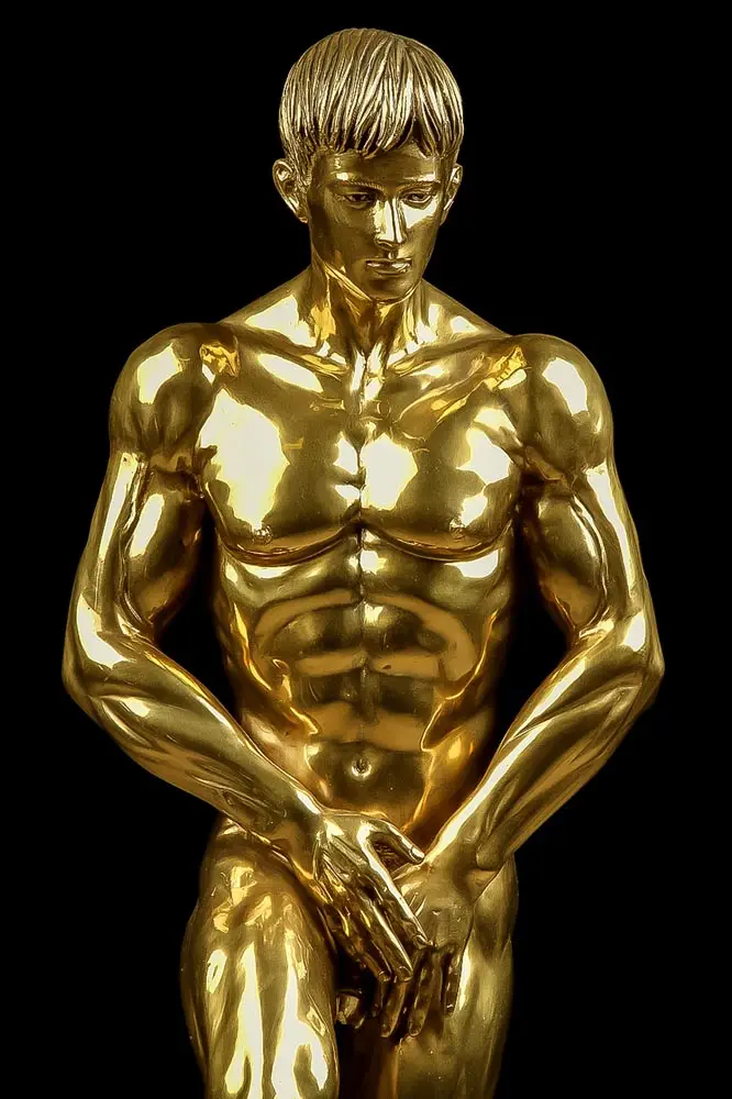 Adonis - Or - Sculpture en bronze
