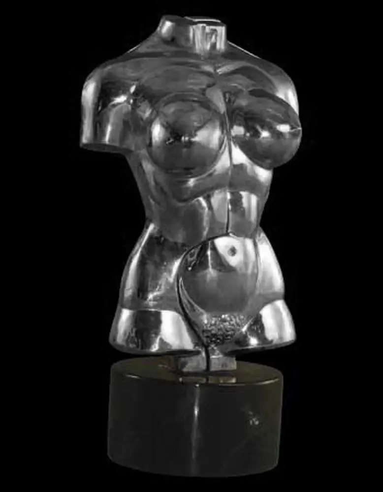Torso Femme - Argent - Sculpture en bronze