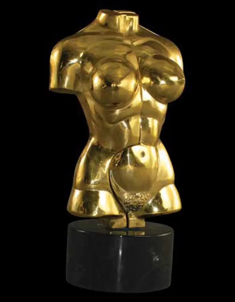 Torso Femme - Or - Sculpture en bronze