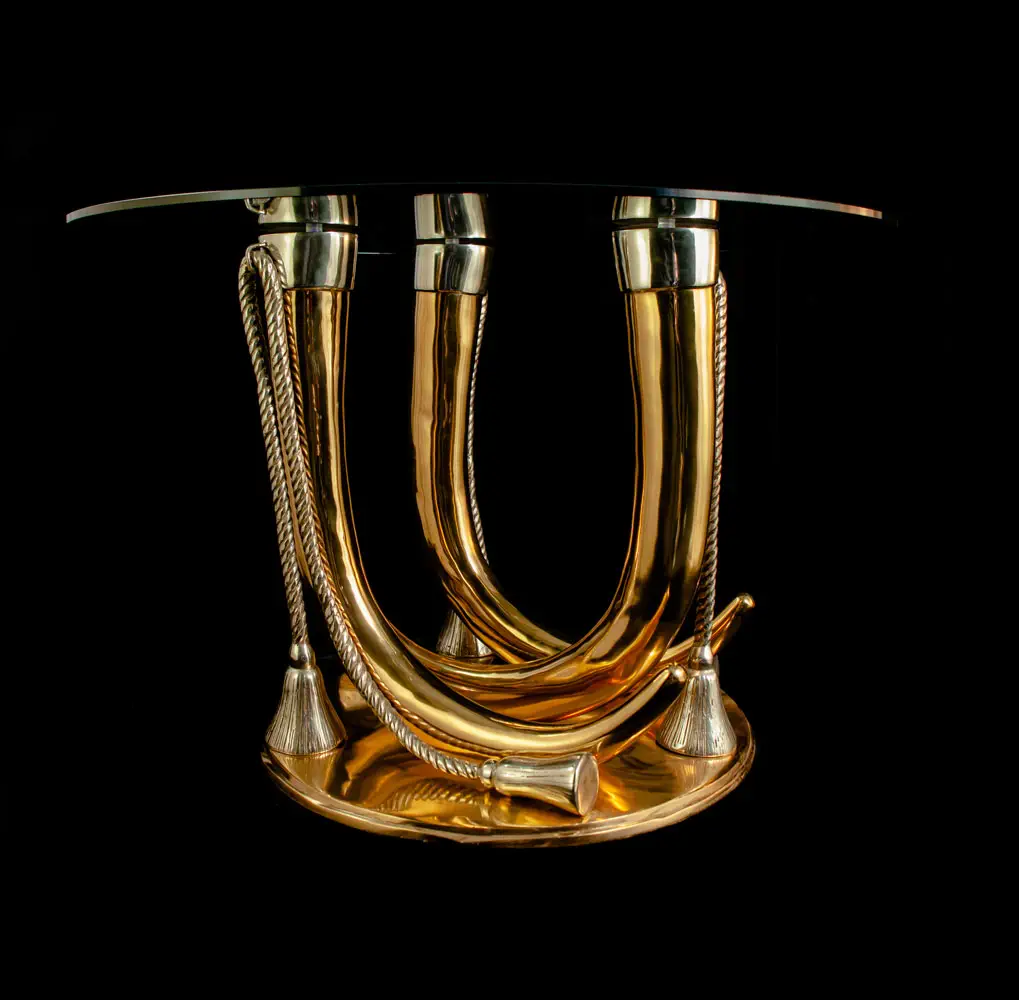 elephant tusk dinig table f6827 gold silver 003