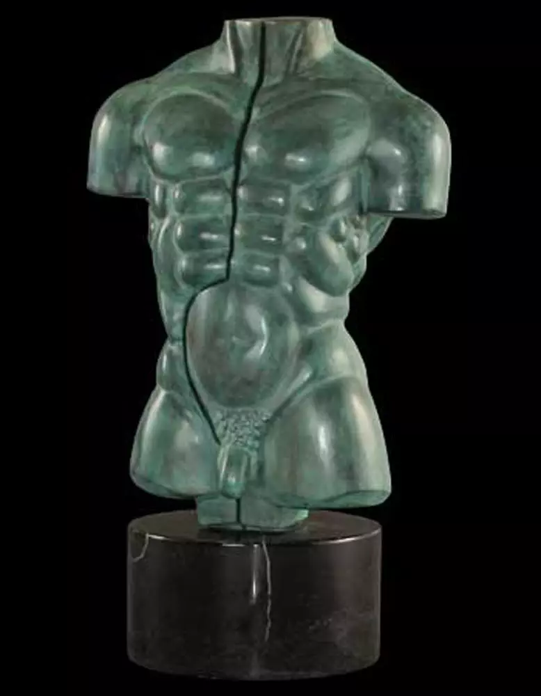 Torso Masculino - Verde Antiguo - Escultura de Bronce